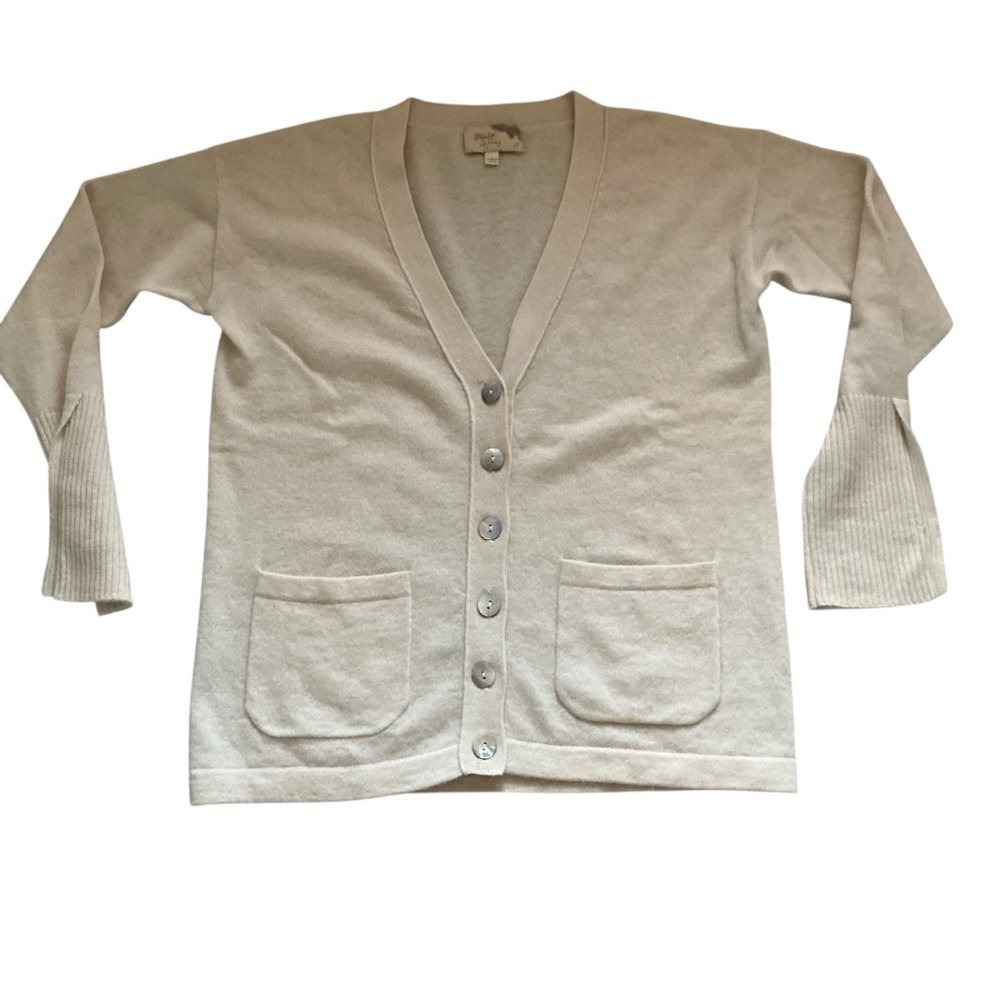 Elizabeth & James cardigan cashmere alpaca blend size small white